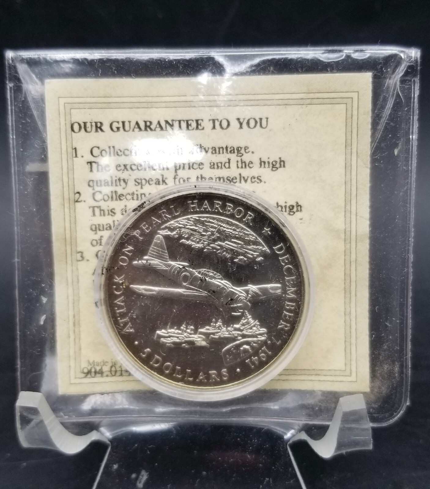 2000 Liberia 5 Dollars Attack on Pearl Harbor Uncirculated BU Coin #12151