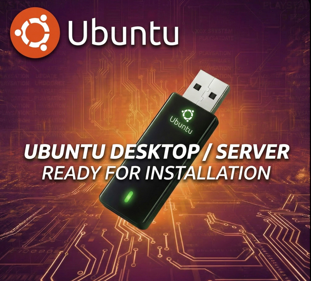 Ubuntu 24 Deskop / Server LTS USB - FAST EASY PRELOADED