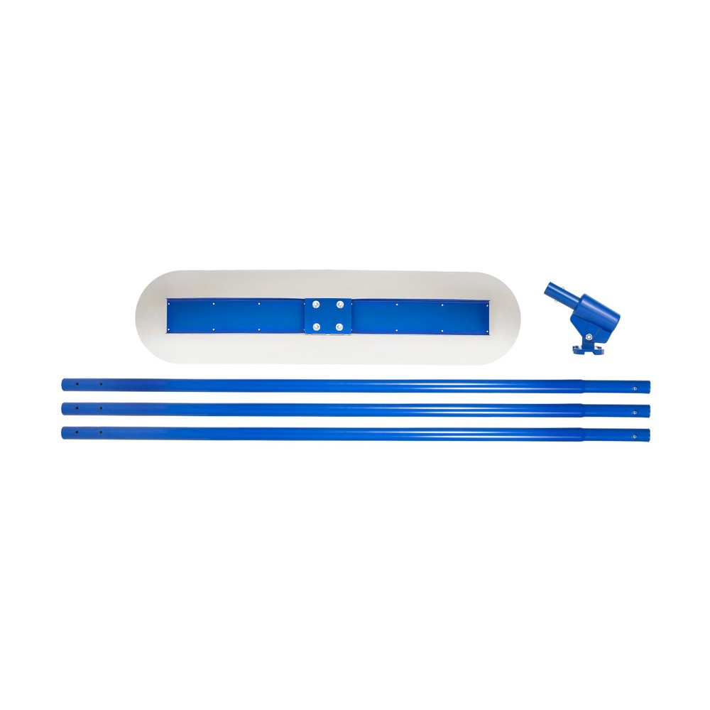 Bull Float 48x12” Concrete Float Tool Trowel Float With 3 Handles Round End Blue