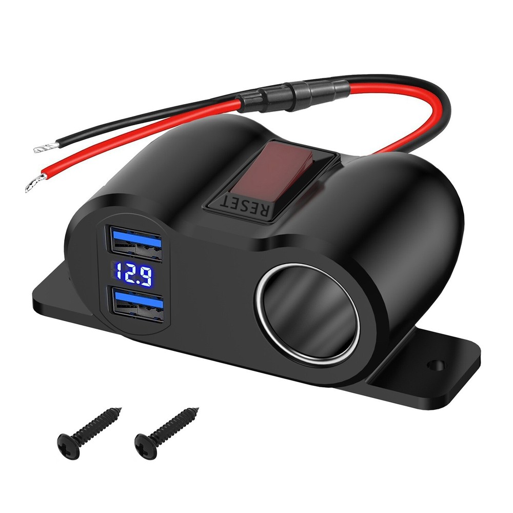 12V Car Cigarette Lighter Socket Splitter Dual USB Charger Power Adapter Outlet