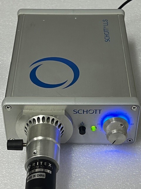 Schott Red Light Source LED Illuminator A20960 with Optical Fiber Ring Used