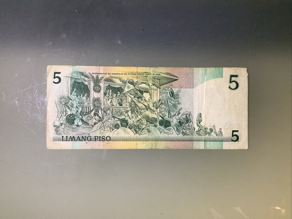 Philippines 5 Piso 1987 Circulated