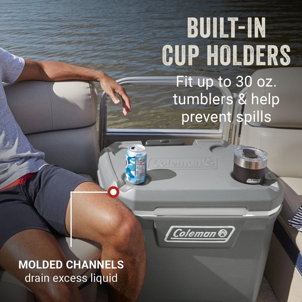 65-Qt Rolling Cooler with Cup Holders