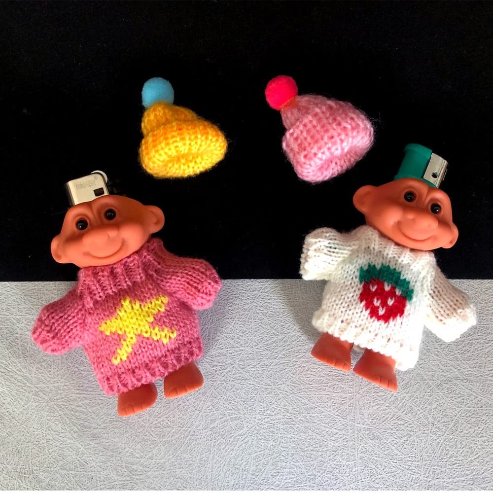 2 Pack Cute Troll Dolls Lighter Case Silicone Funny Mini Dolls Lighter Sleeve...