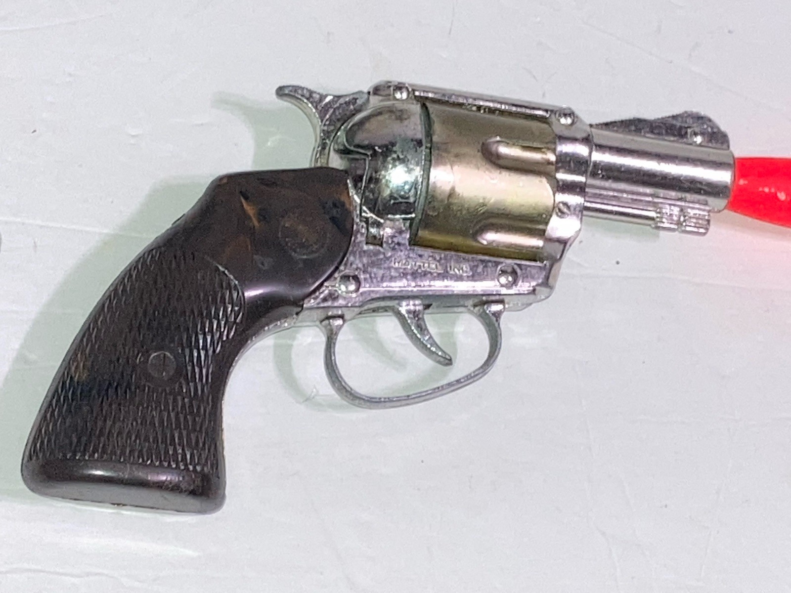 1959 Mattel Shootin' Shell Snub-Nose 38 Toy & Holster, Badge & Papers In Box