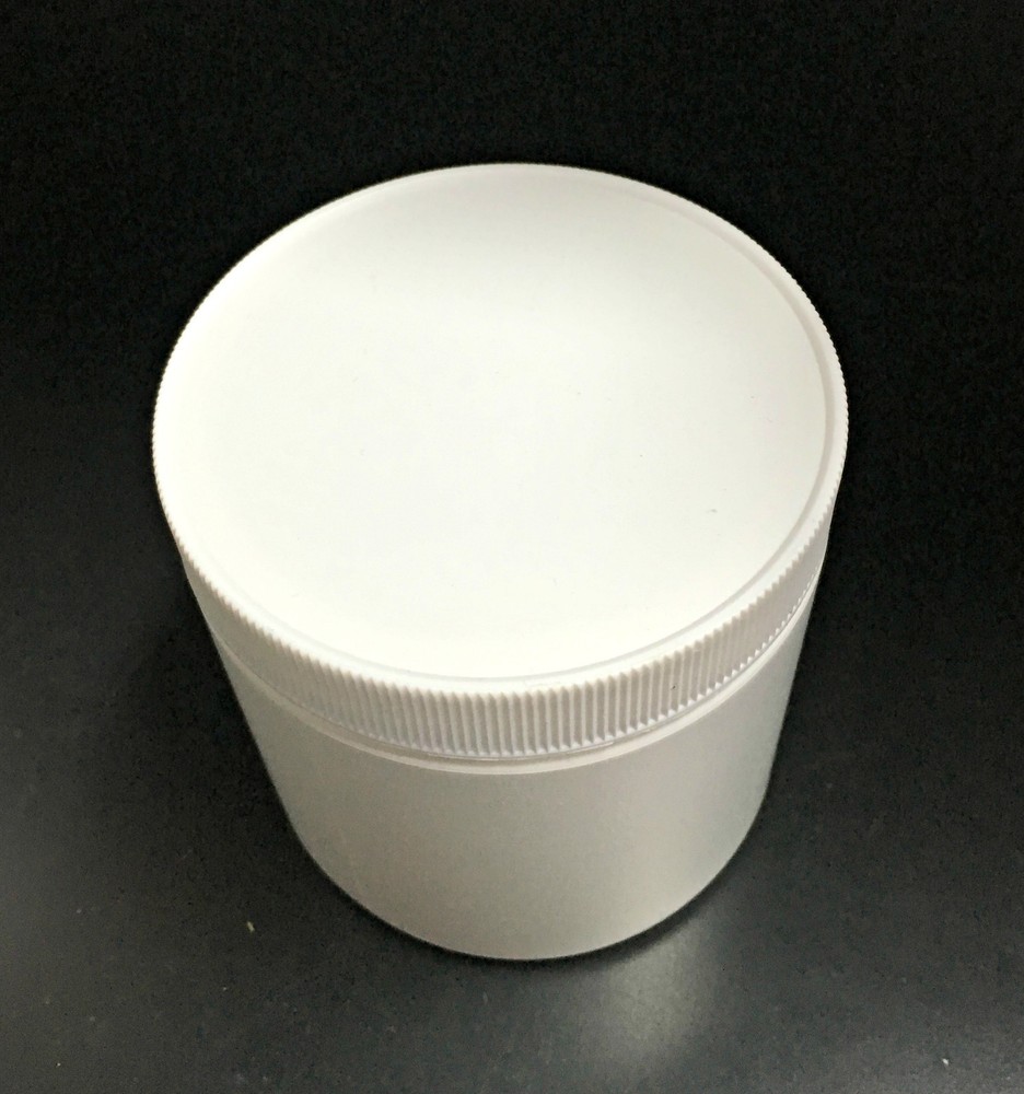 Small White Plastic Canister/Container with Lid