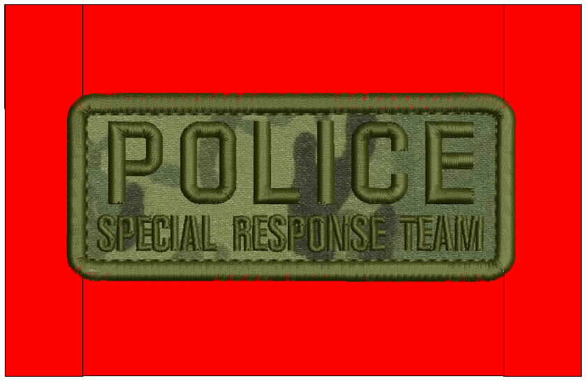 POLICE SPECIAL RESPONSE TEAM EMB PATCH 2X5 hook on back multicam/od gre