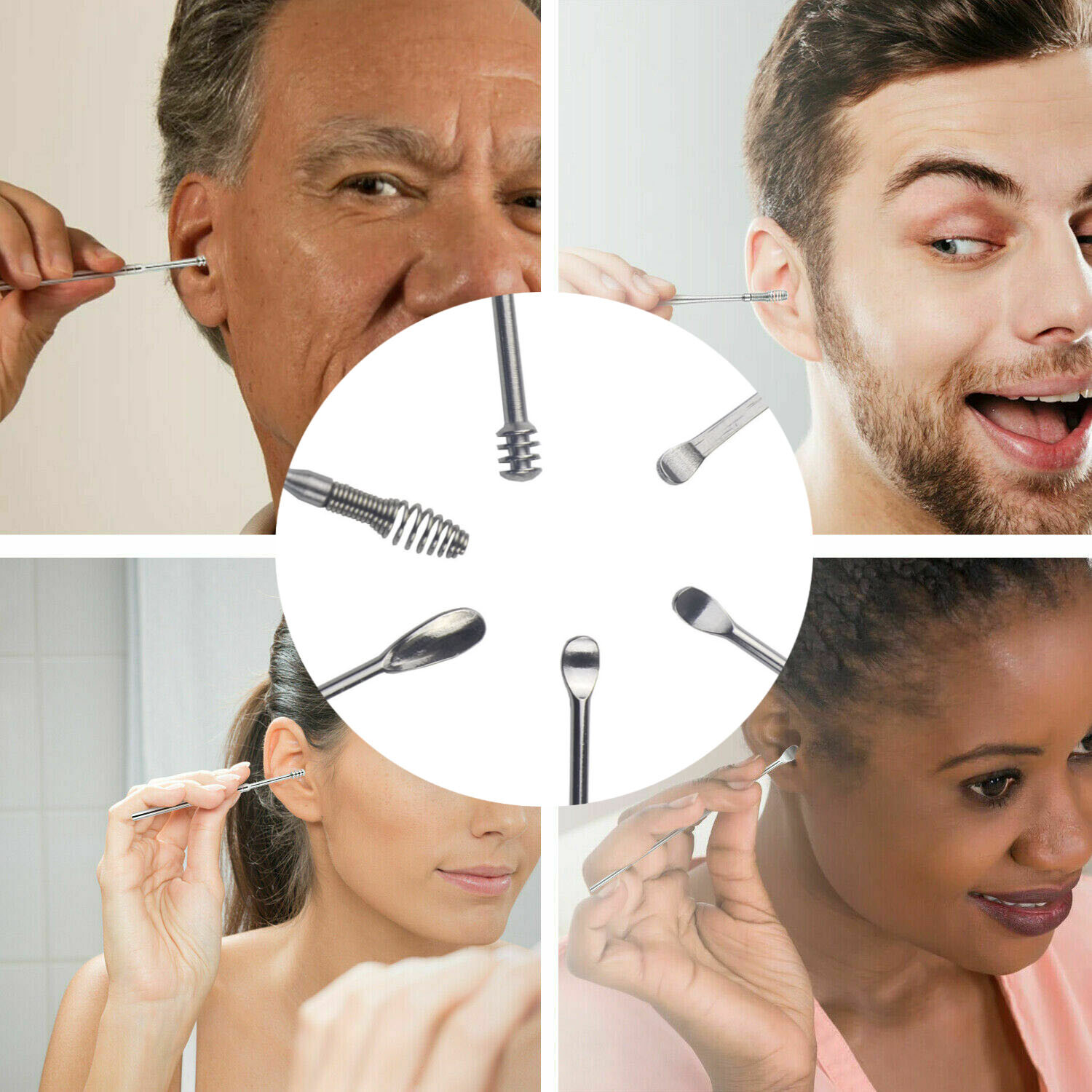 7 PCS Innovative Spring Ear Wax Cleaner Tool Set Ear Pick Ear Wax Removal Kit US