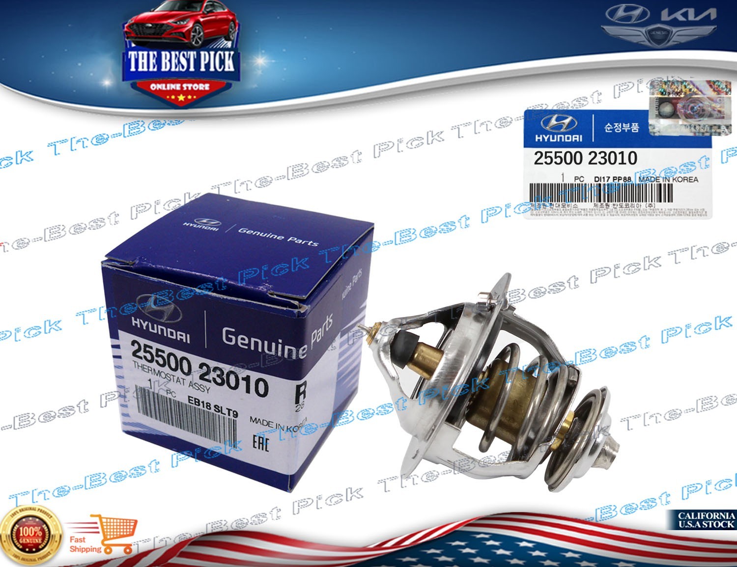 ⭐GENUINE⭐ THERMOSTAT HYUNDAI ACCENT SONATA SANTA FE TUCSON KIA OPTIMA 2550023010