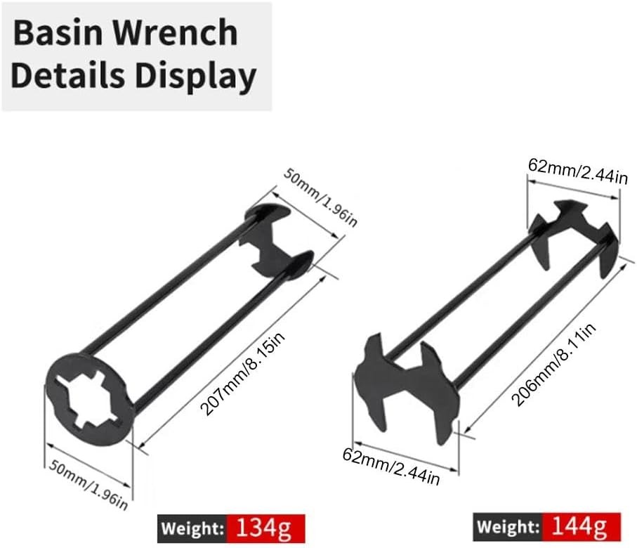 Multifunctional Sink Wrench,Universal Plumbers Tool for Tight Spaces Kitchen--