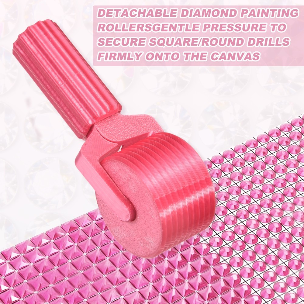 3Pcs Diamond Art Roller, Detachable Diamond Paint Tools(Red)