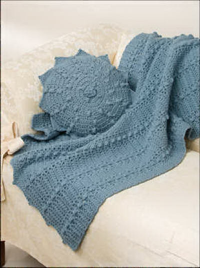Easy Lapghans & Pillows Matching Sets Crochet Patterns Throws Annie's Attic NEW