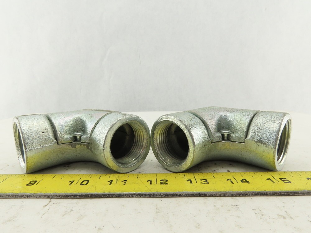 Appleton 1" Conduit Side Entry Pulling Elbow Galvanized 90° Lot OF 2