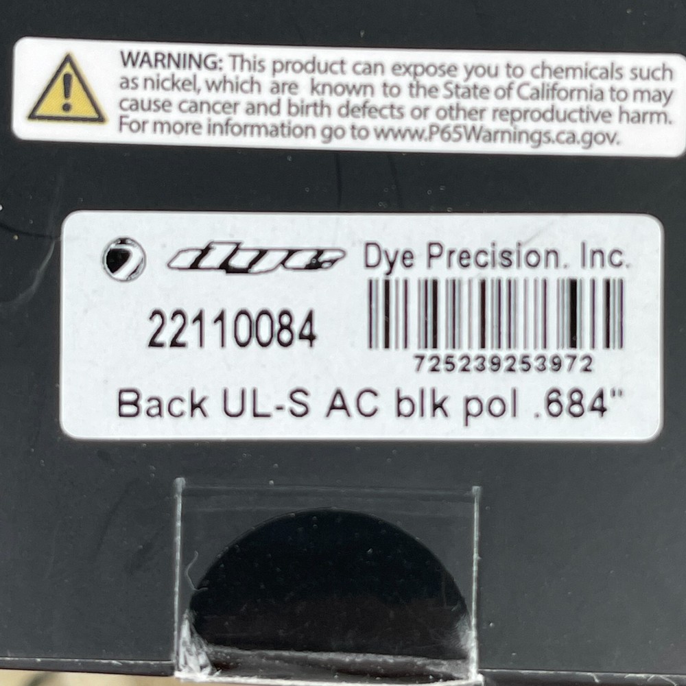 NEW Dye UL-S Autococker Threaded Barrel Back .684 - Black