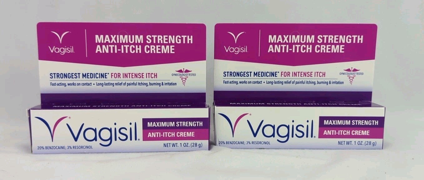 Vagisil Maximum Strength Feminine Anti-Itch Cream 1oz Lot of 2
