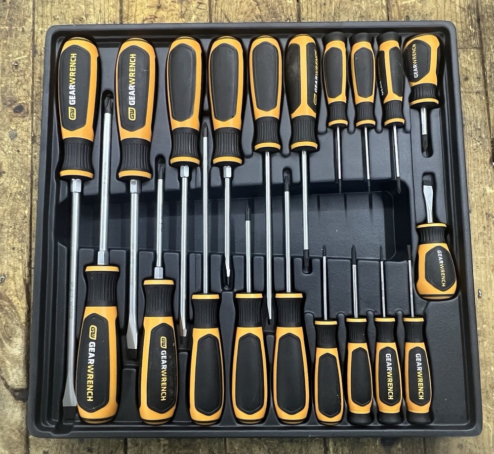 20 Pcs GearWrench Master Dual Material Multi-Purpose Screwdriver Set