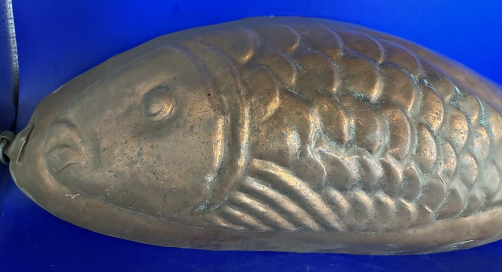Large Hand Made Copper Tin Lined Fifsh Mold