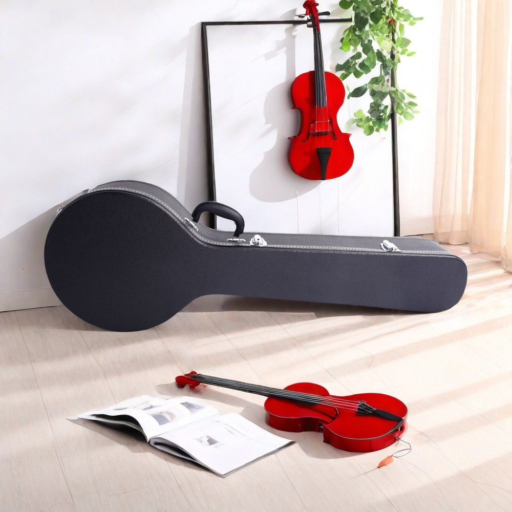 Black 5-6 String Banjos Hard Shell Case With Microgroove, Banjoline Hard Case