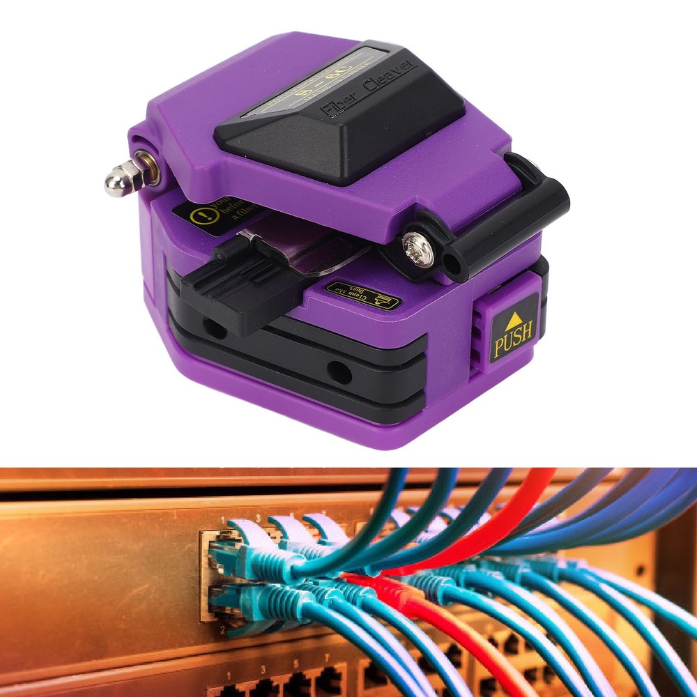 Fiber Optic Cleaver High Accuracy Optical Cable Cutter Tool Purple