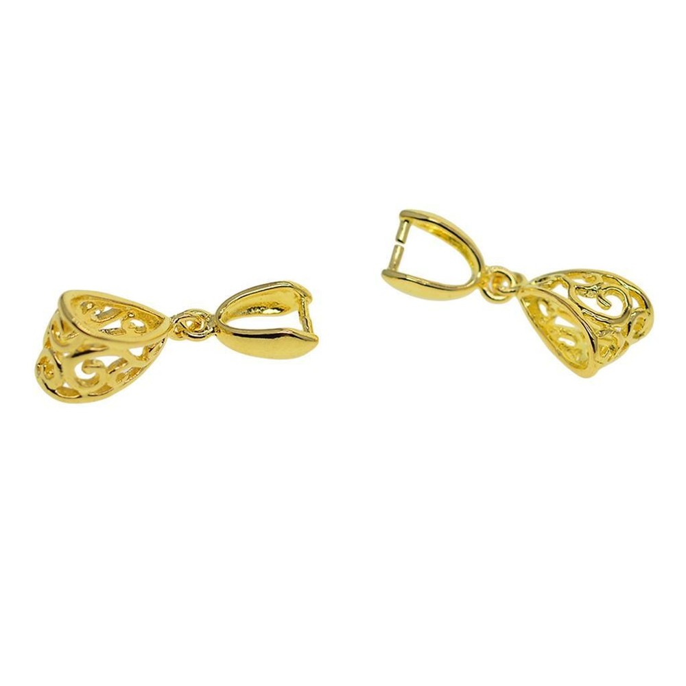 10Pcs Copper Pinch Clasp Bails Dangle Charms Connectors,