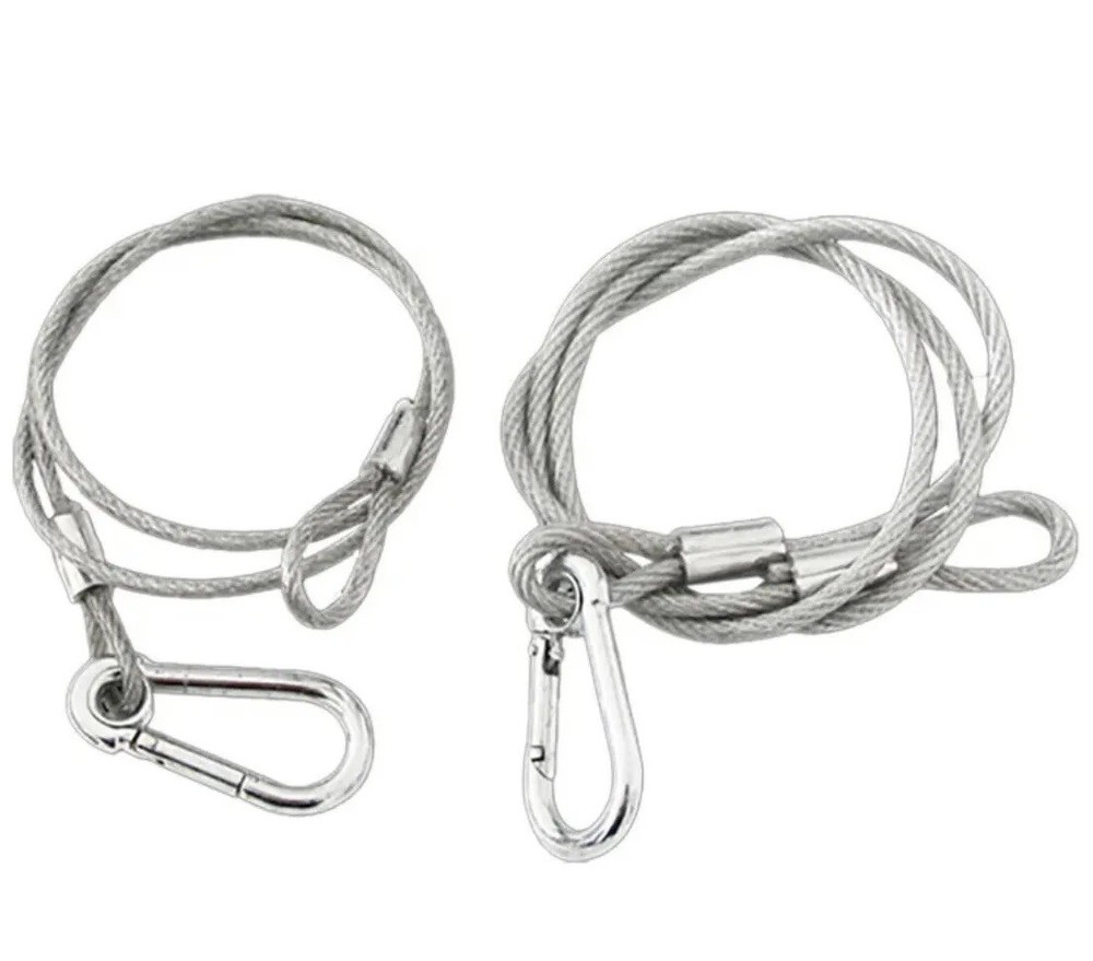 Stage Light Safety Cables 47”, Stainless Steel Security Cable.Multi Use/2PCS
