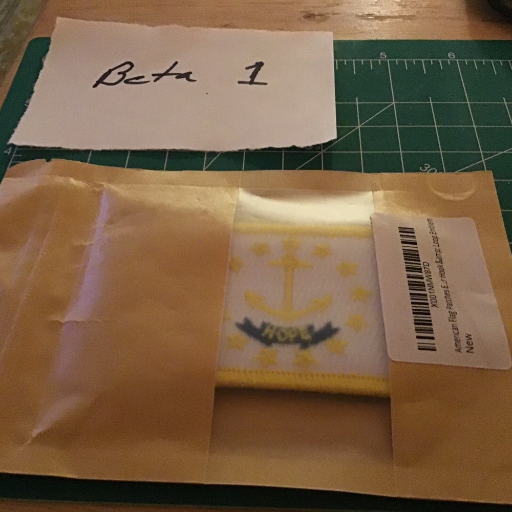 Rhode Island State Flag Seal "Hope" Embroidered hook latch Patch