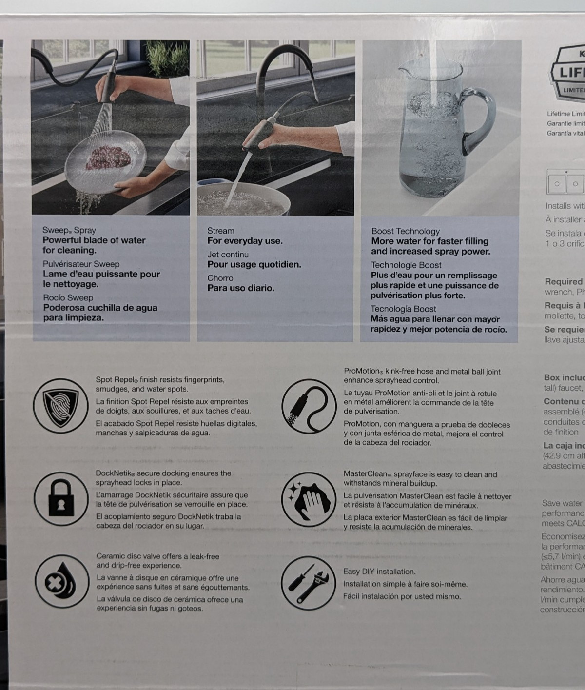 Kohler - Guild - Pull-Down Kitchen Faucet - Matte Black Finish- New Open Box