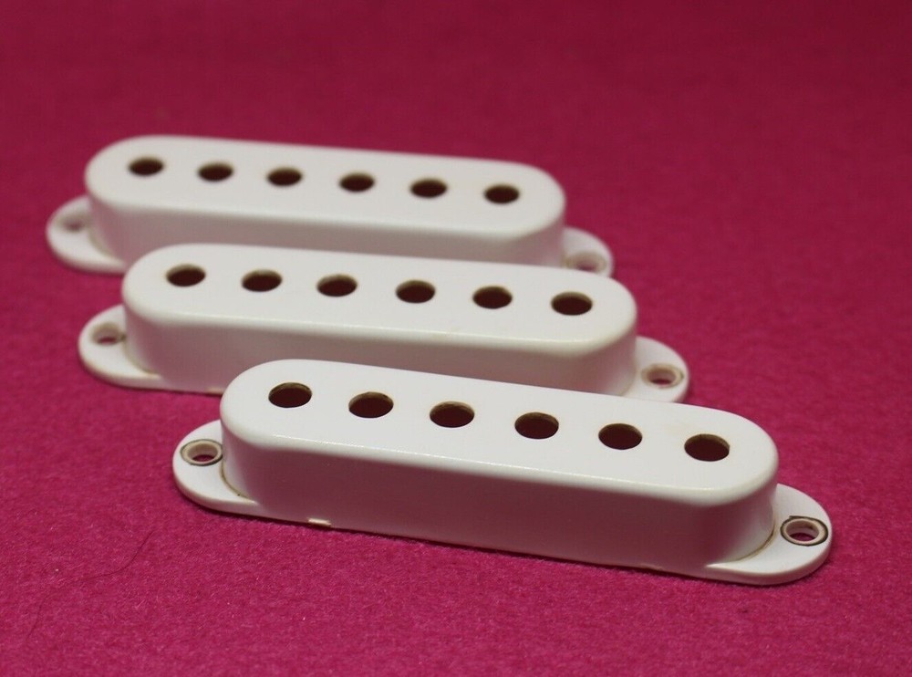 Aged Bakelite Style Pickup Covers Set For Stratocaster White