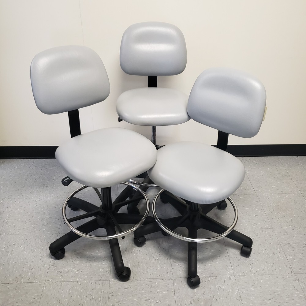 Light Gray Vinyl Tall Chair - Adjustable Height