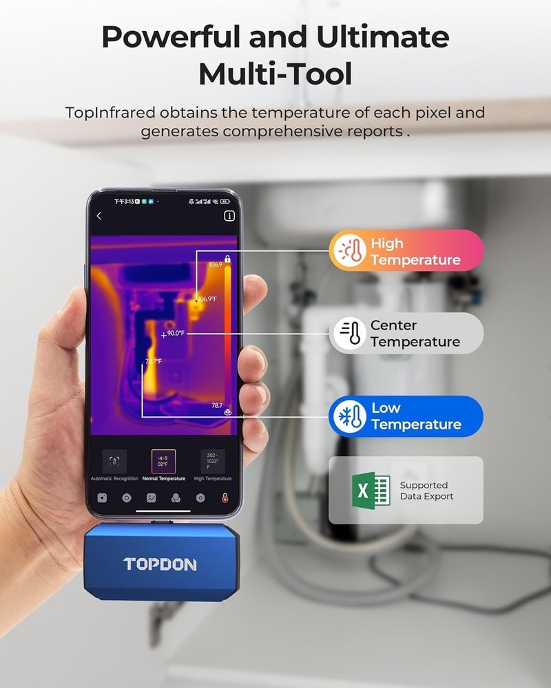 Durable Dual-Lens Thermal Camera for Android - Comprehensive Temperature Range