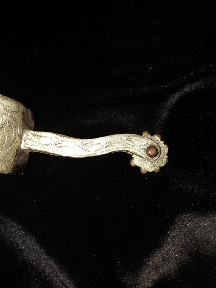 Silver Mounted Wide , Long Shank Single Left Spur