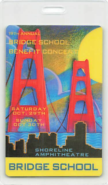 19th Annual Bridge School Benefit Backstage Pass Mountain View 2005 Yellow Br...