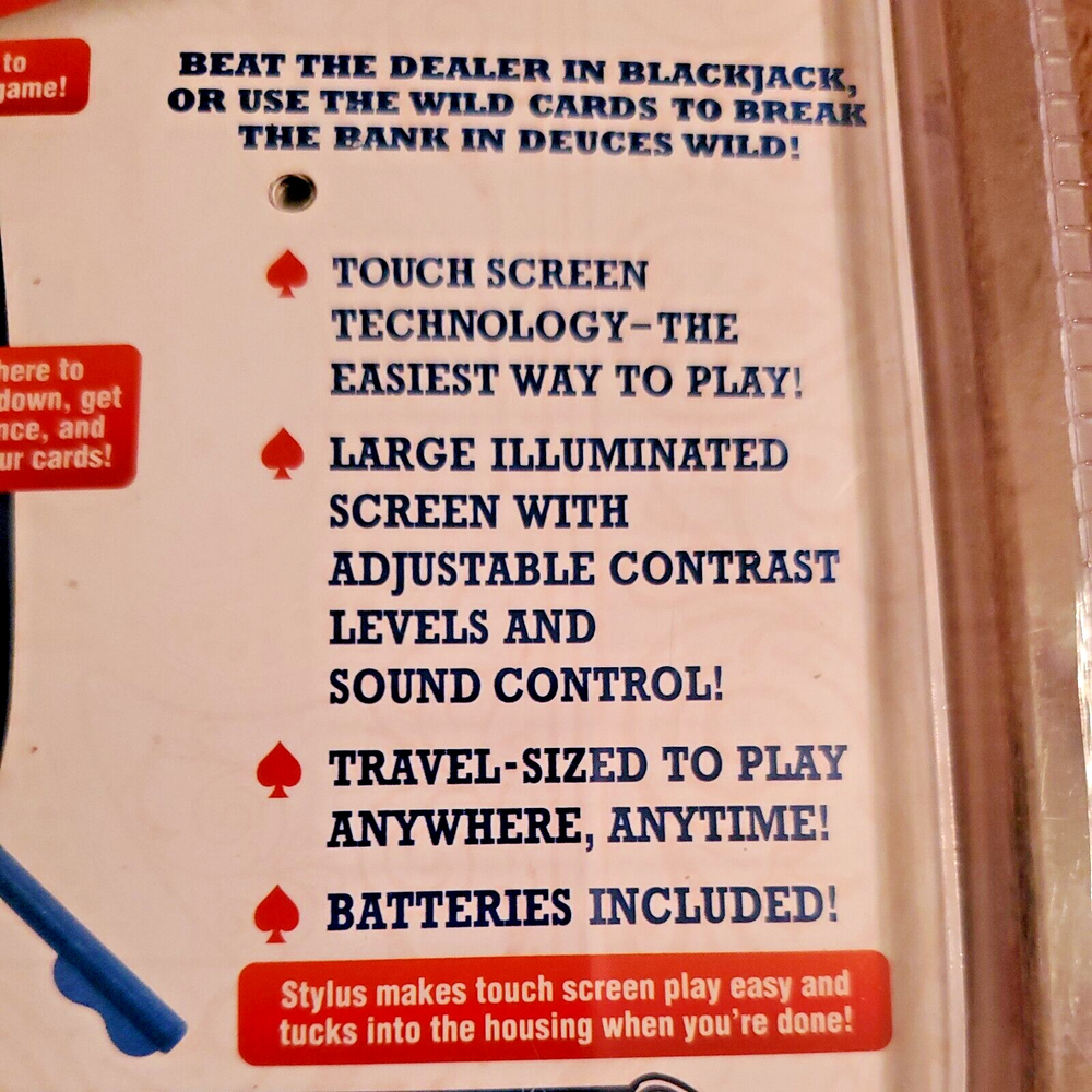 Bicycle BlackJack & Deuces Wild Touch Screen Handheld Game - NEW SEALED