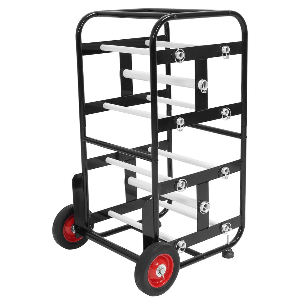 Wire Spool Rack Cable Holder Dispenser with 10 Rods Multiple Axle Spool Cart