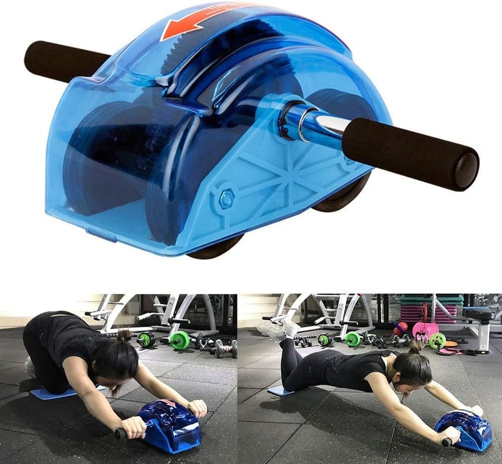 YtotY Ab Roller for Abs Workout - Abdominal Exercise Rollers with 4 blue