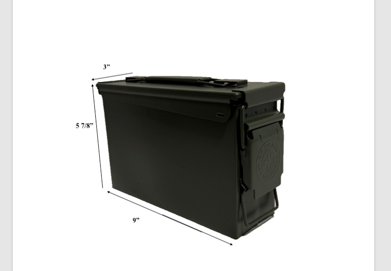BRAND NEW Green Metal Ammo Can Container Waterproof Storage Box Steel 9"x3"x5.8"