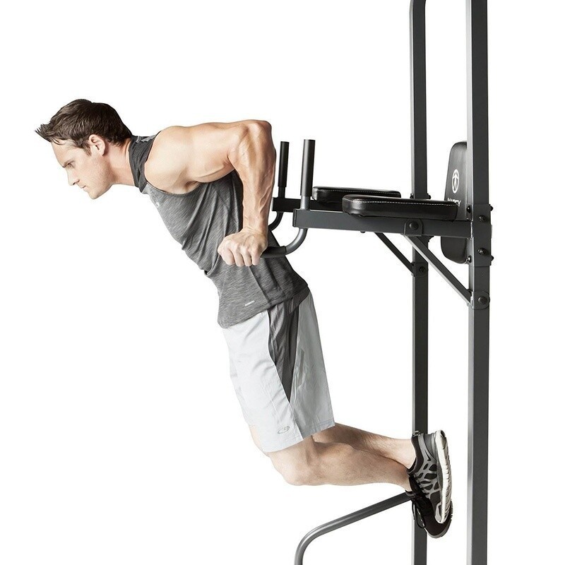 Power Tower Upper Body Core Back Workout Vertical Knee Raise Dip Pull Up New