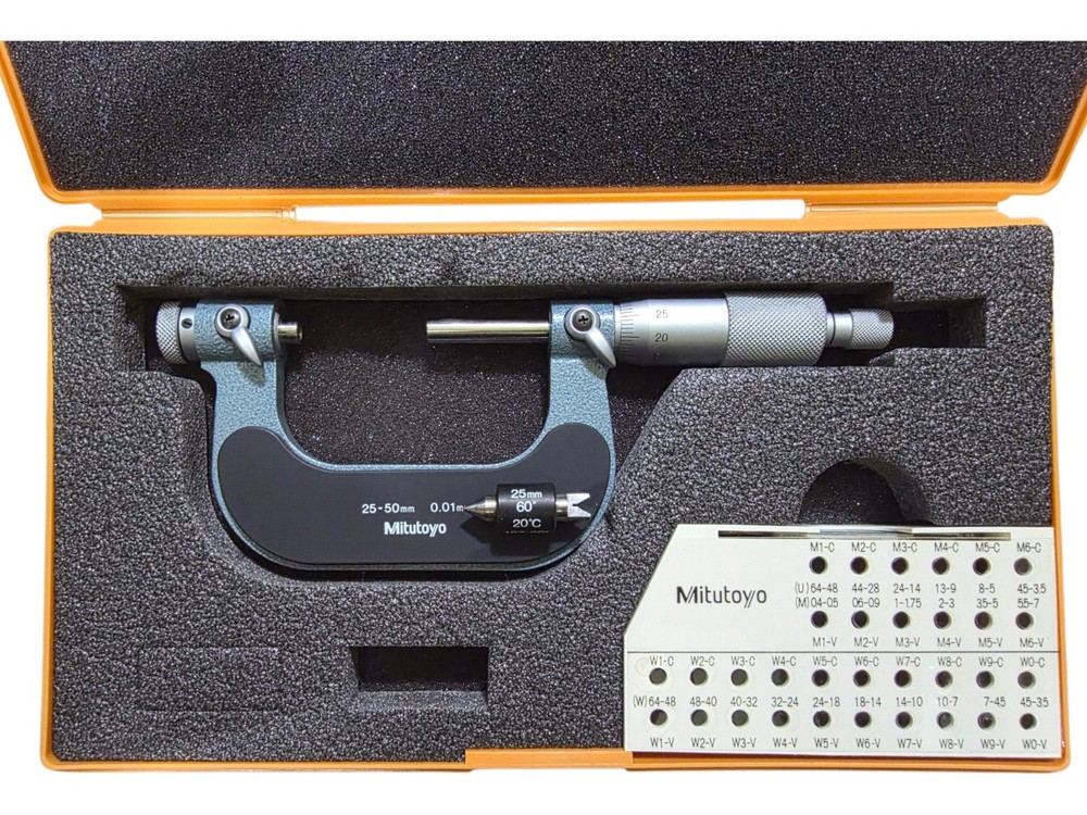 Mitutoyo 126-126 Interchangeable Anvil Screw Thread Micrometer 25 - 50mm Range