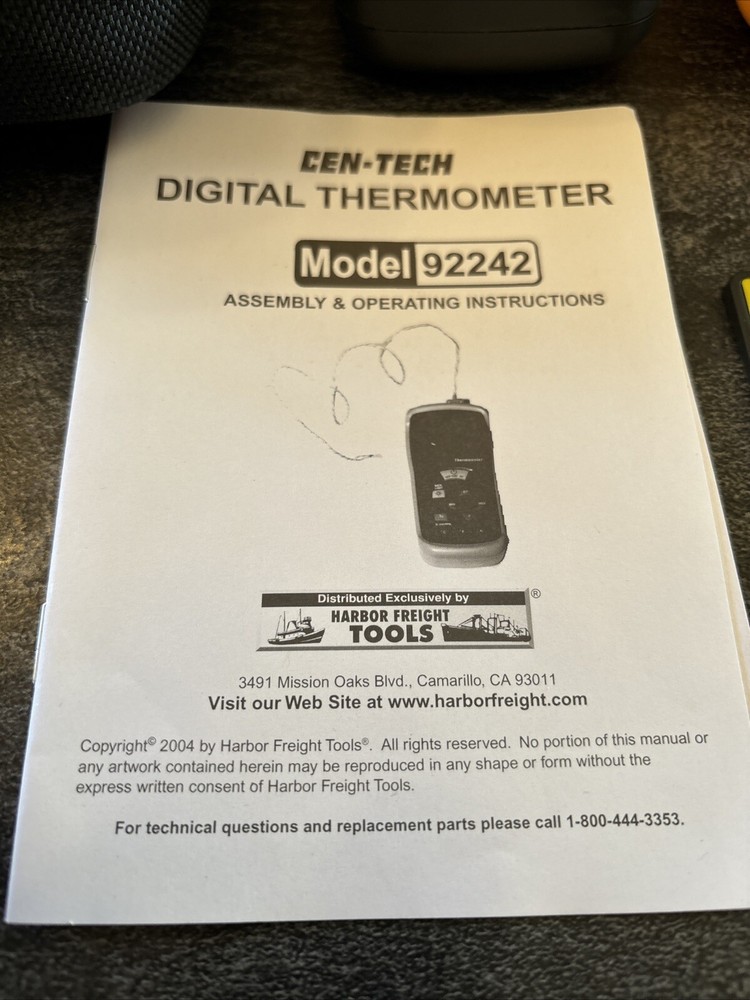 Cen-Tech 92242 Functional Digital Thermometer New #DD