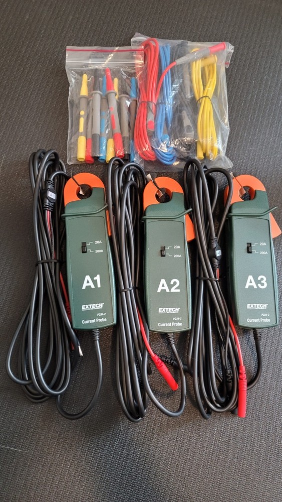 Extech PQ34-2 Current Clamp Probes (3 pack 20/200A)