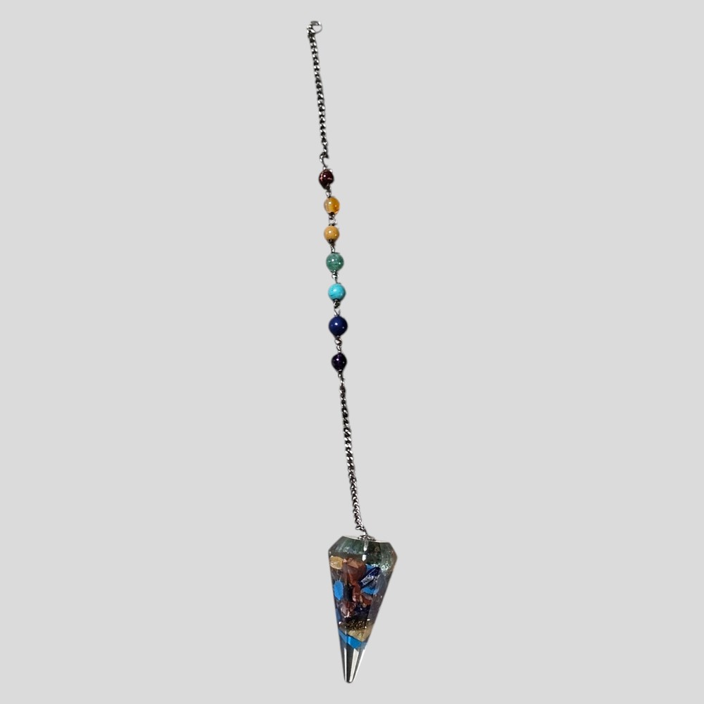 Resin Pendulum Gemstone Chakra Beads 9 Inches