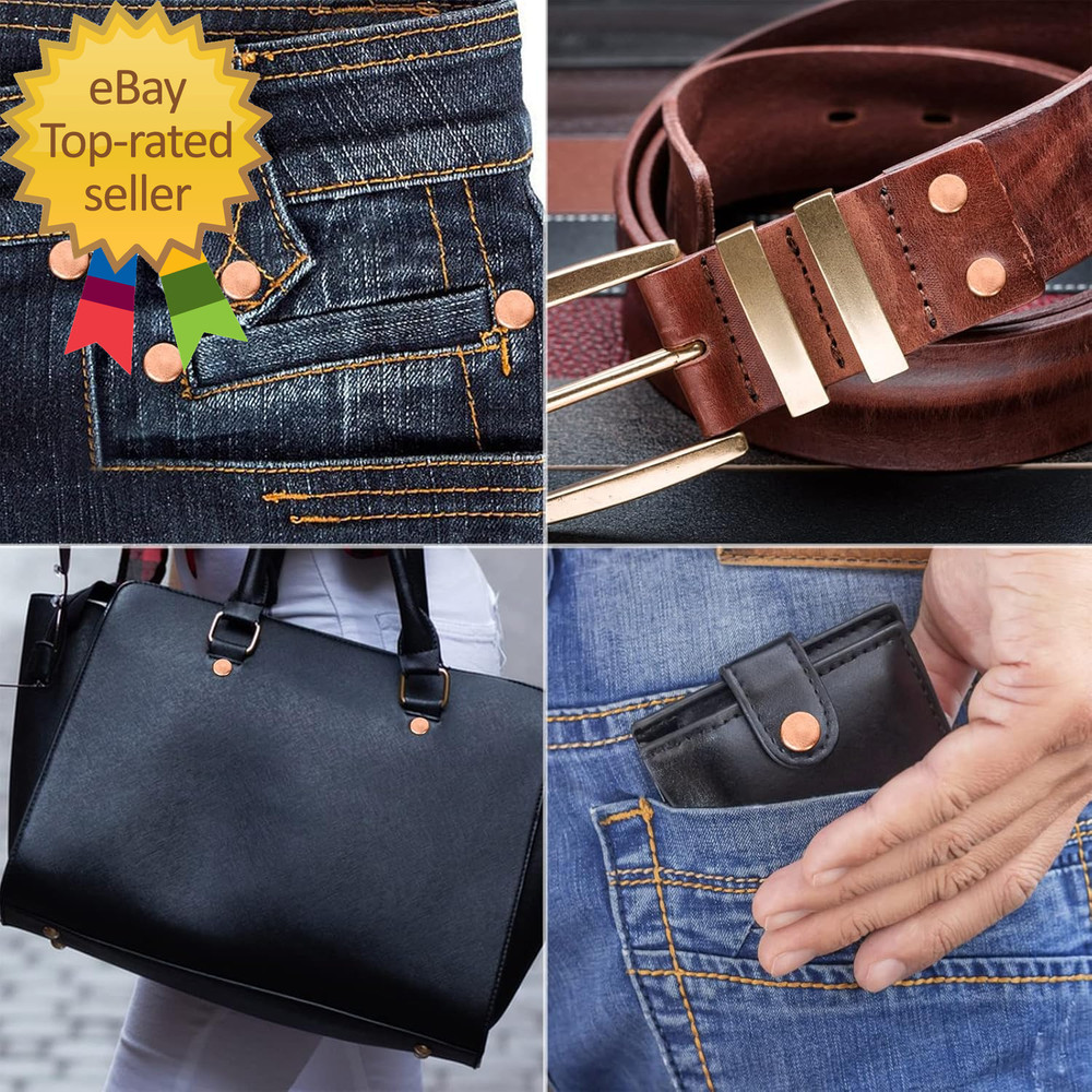 154Pcs Copper Rivets for Leather #12 Smooth Leather Rivets without Pattern Pure