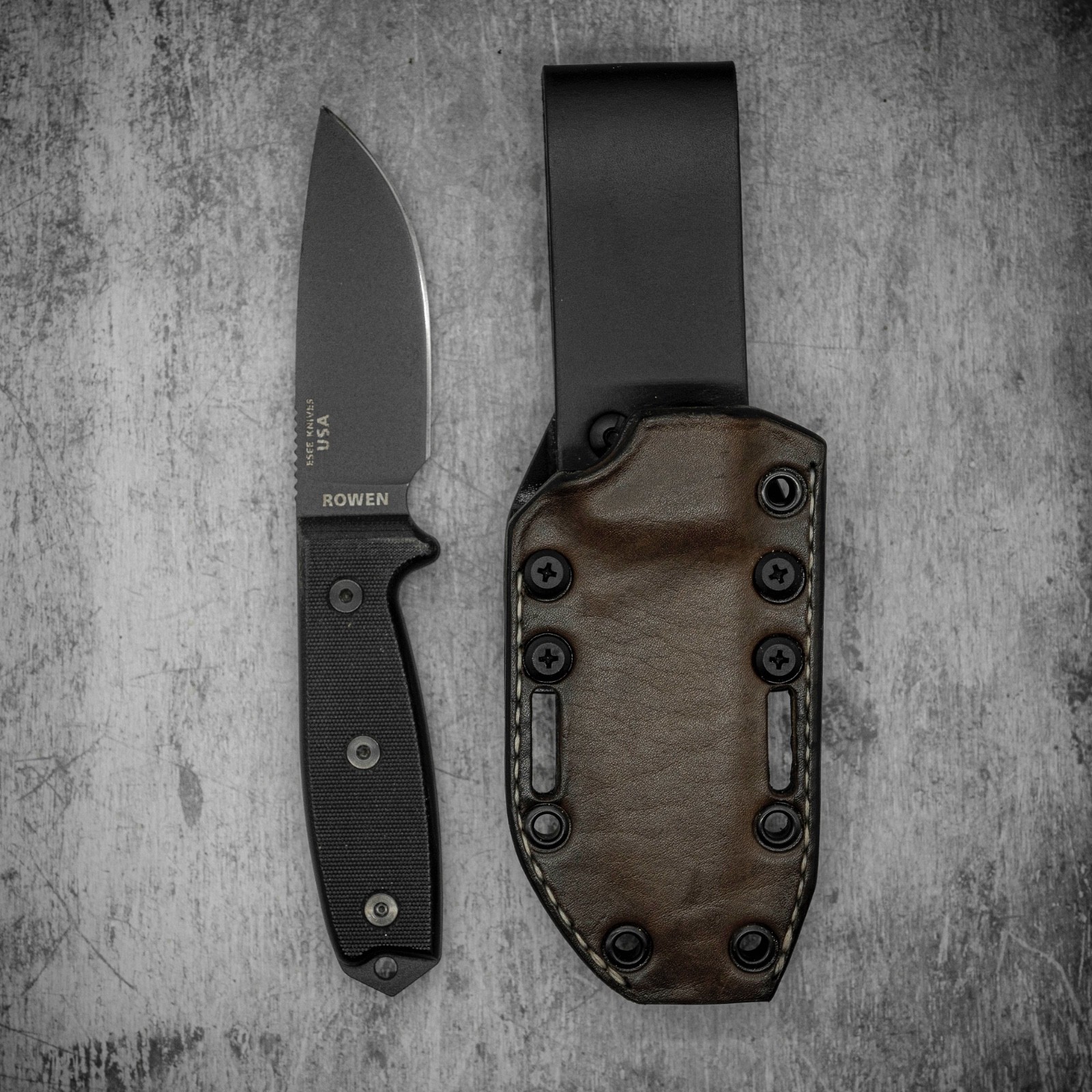 esee 3 hybrid kydex and leather sheath