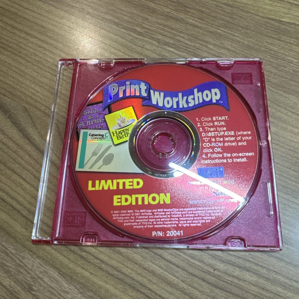 Print Workshop Limited Edition - ValuSoft - CD only