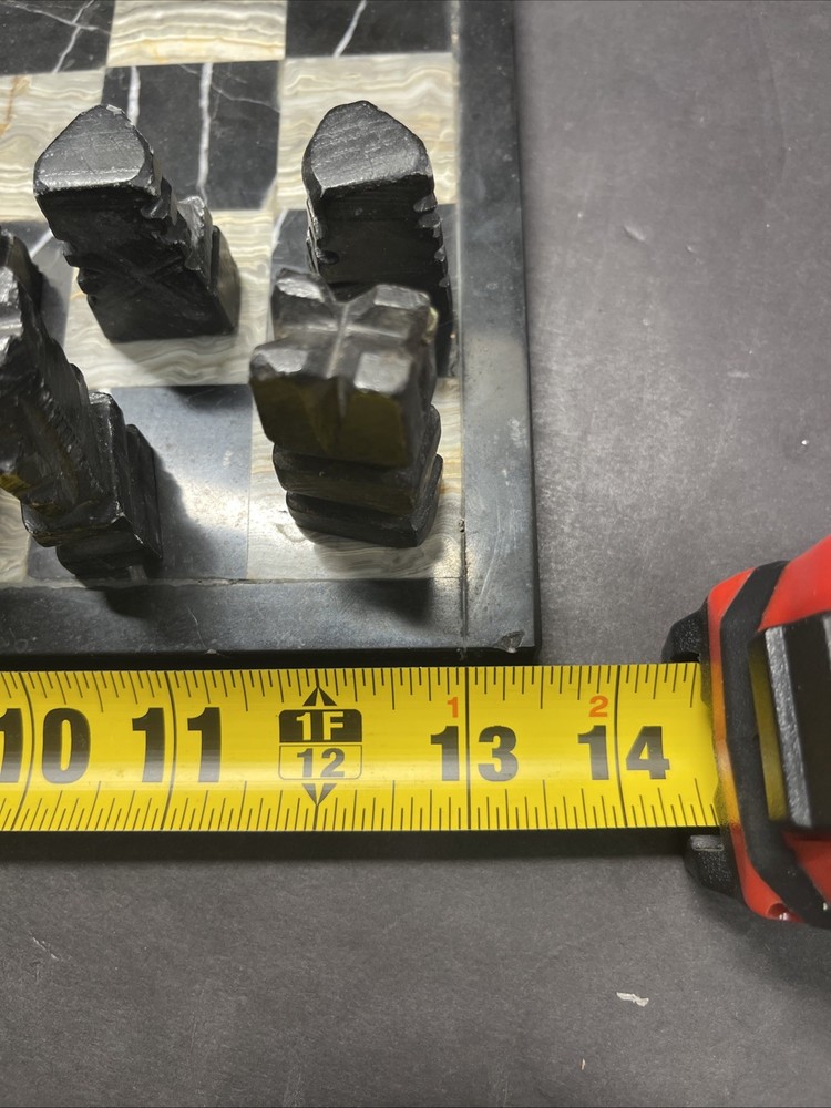 Aztec hand carved stone/marble chess set