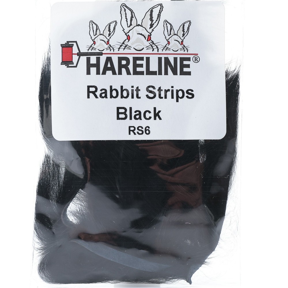 Hareline Rabbit Strips - Black