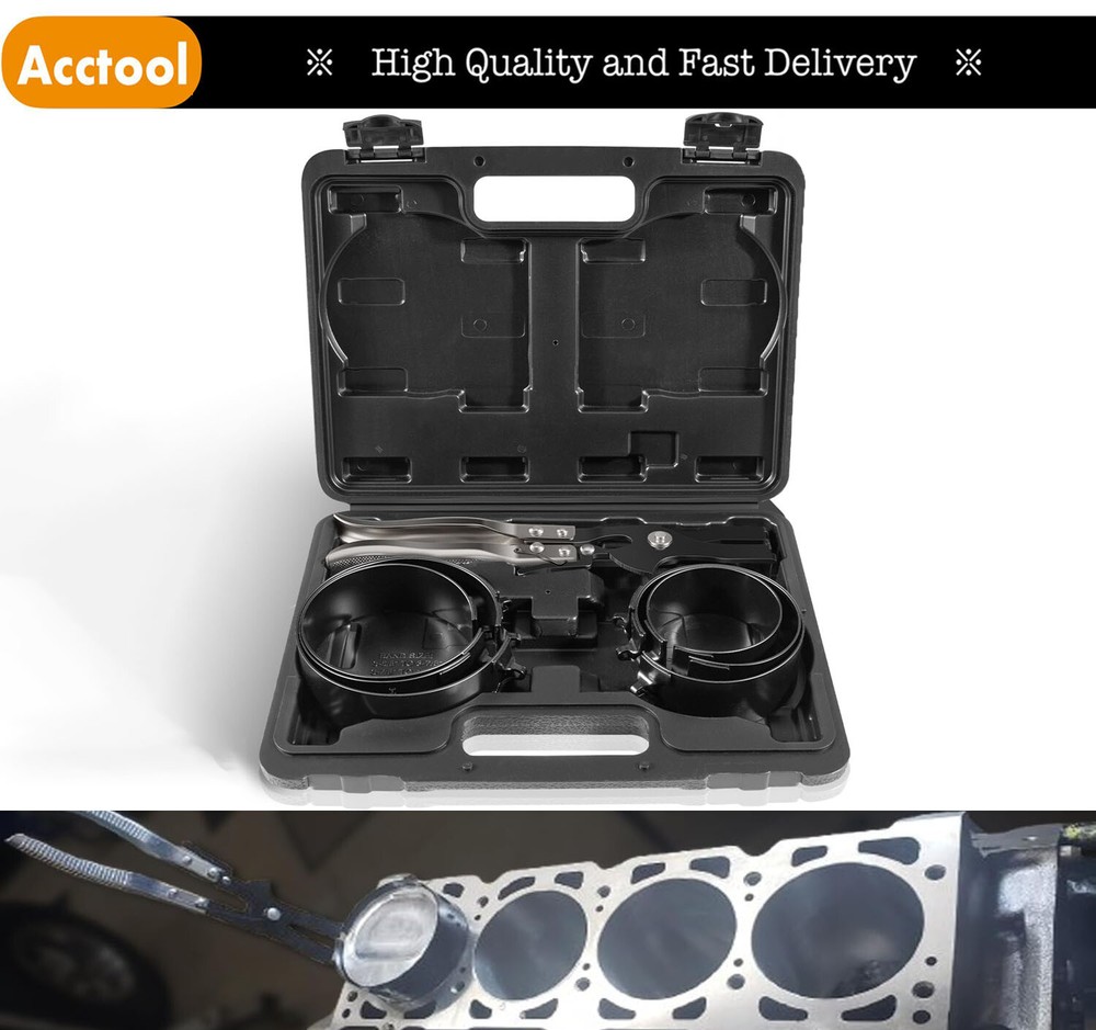 940387 Piston Ring Compressor Tool Set For Car Engine Piston Dia 2-7/8" - 4-3/8"