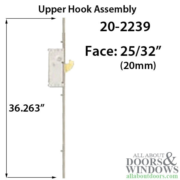 Milgard Multipoint Lock Active Upper Rhino Hook P2000 Mortise Multipoint Lock