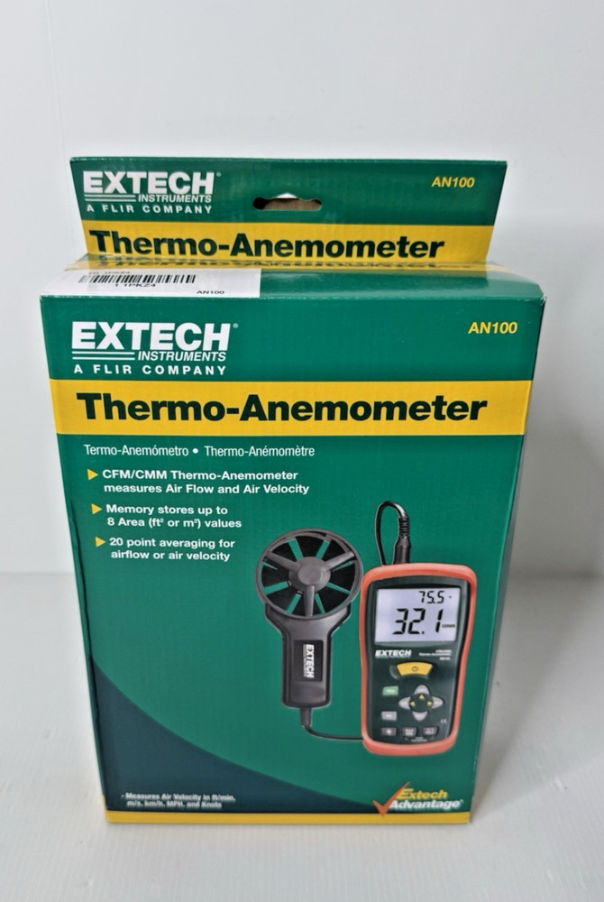 Extech AN100 CFM/CMM Thermo-Anemometer New in Box