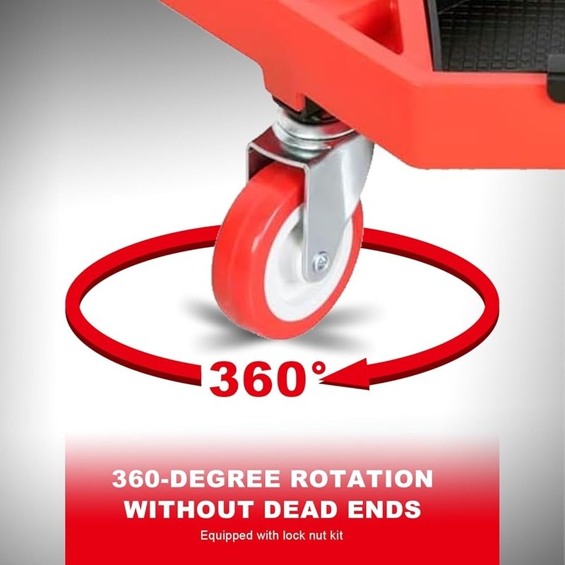 Pneumatic Mechanic Stool Rolling Creeper Seat Adjustable Height Tool Trays 300lb